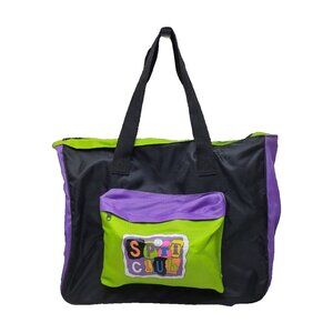 SPORTS CLUB Lightweight TOTE Bag Ourside Zip Pocket and Closure Nylon Waterproof